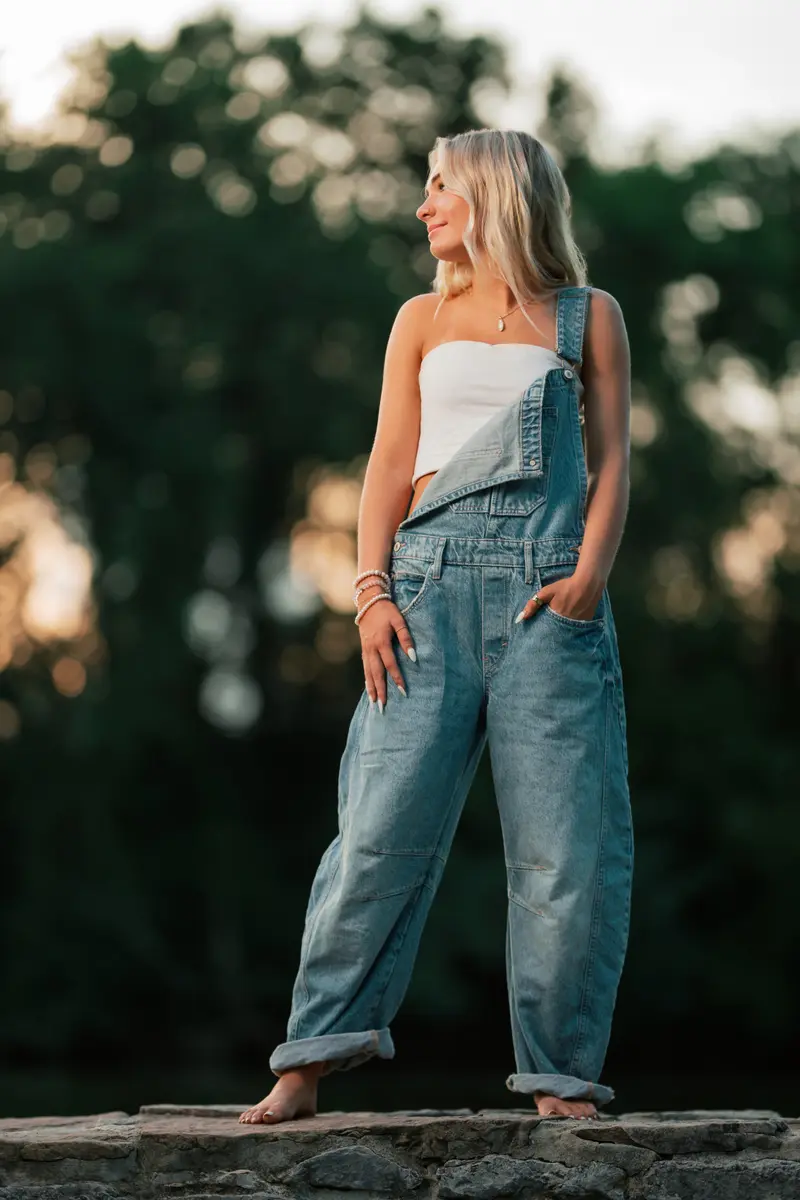 Senior portrait with warm, directed outdoor light