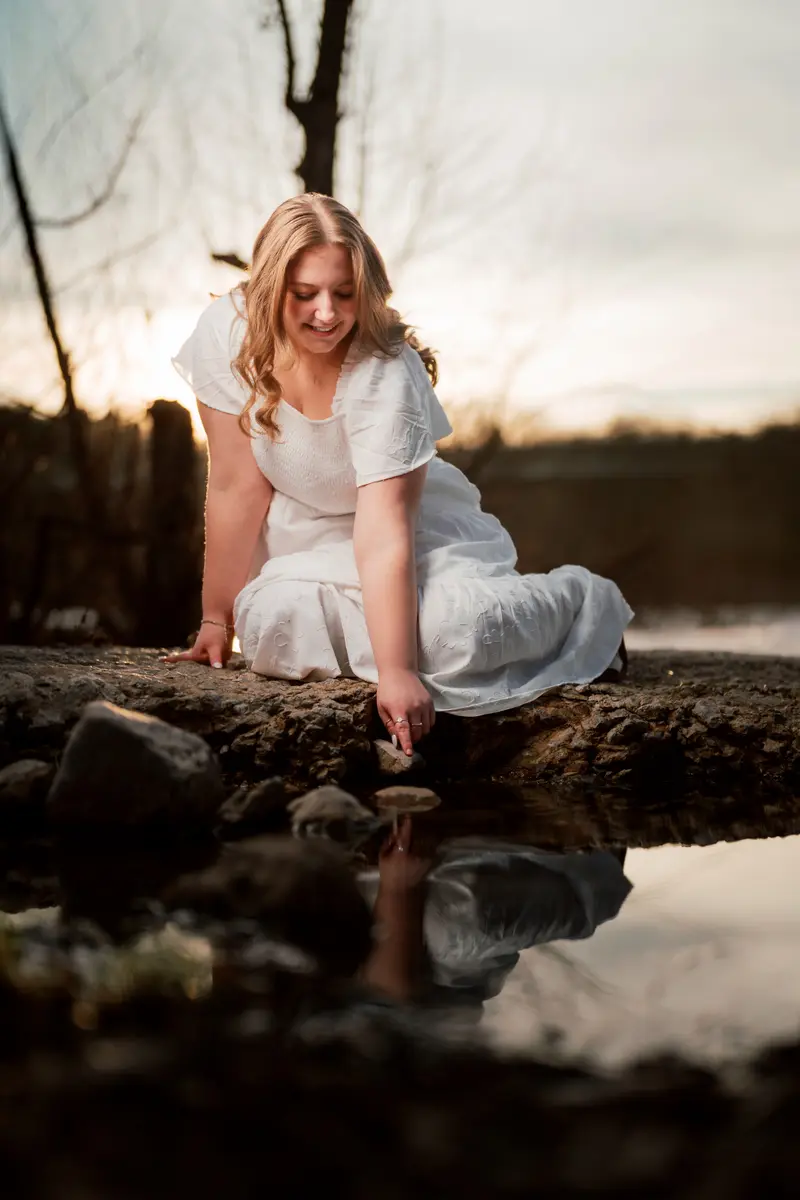 Senior portrait with golden hour outdoor light