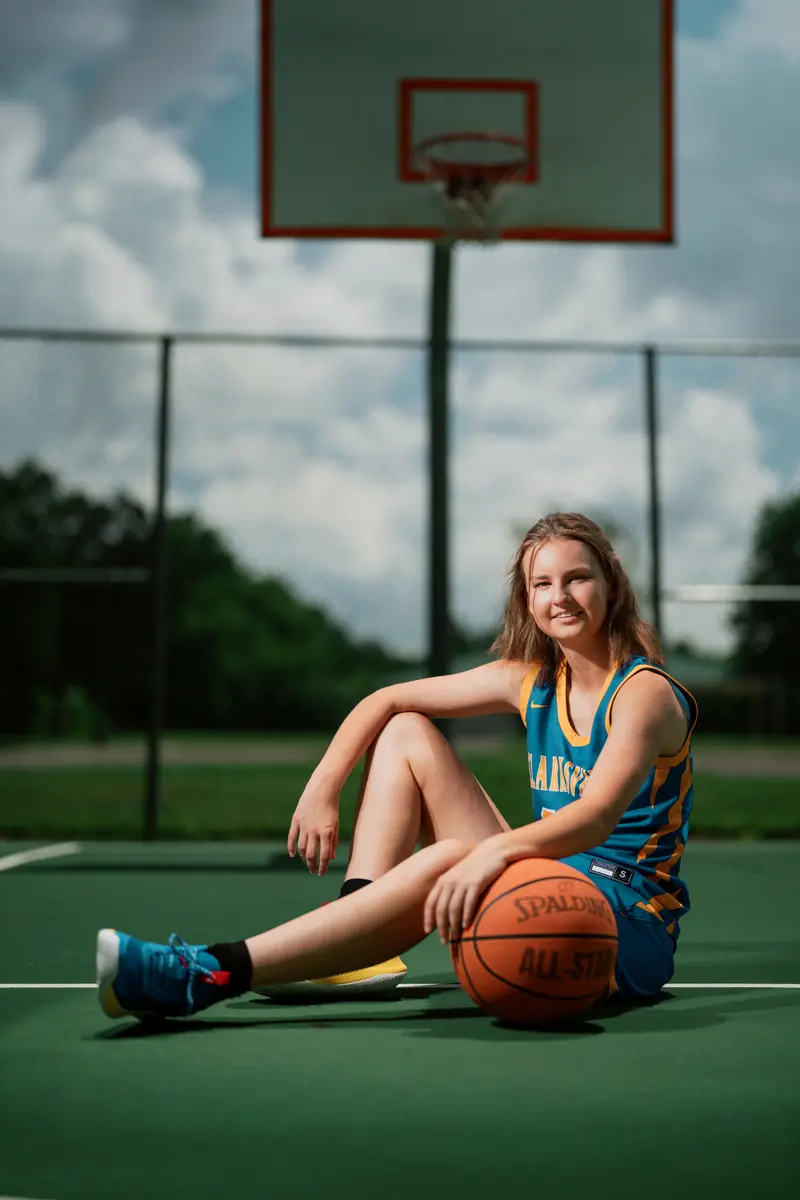 Senior portrait with confident, editorial styling