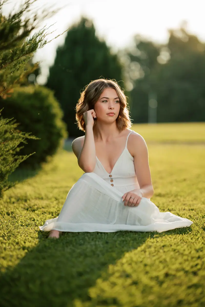 Senior portrait with bold, directed composition