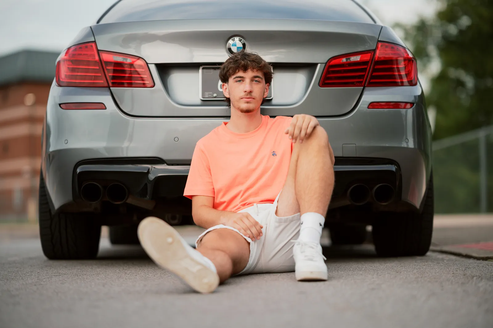 Senior portrait with natural, directed composition